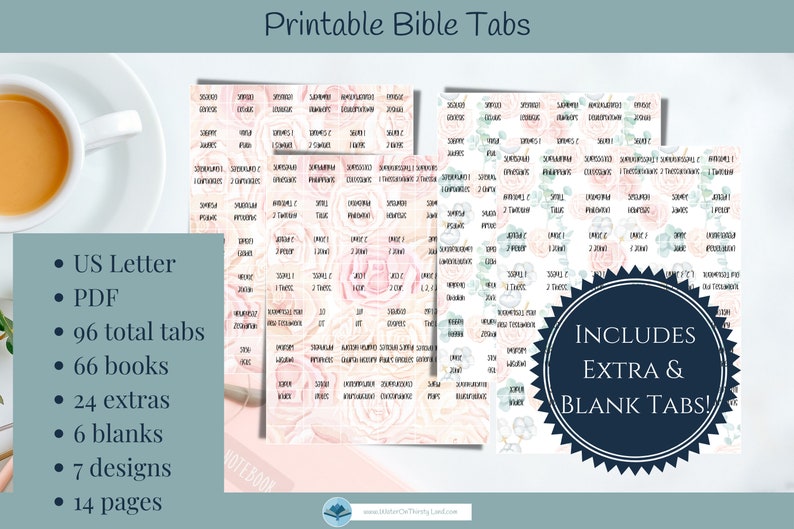 Printable Rose Bible Tabs Christian Bible Study Tools image 2