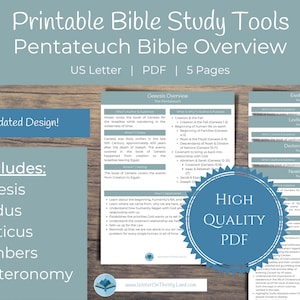 Pentateuch Bijbelstudie Overzicht Printables