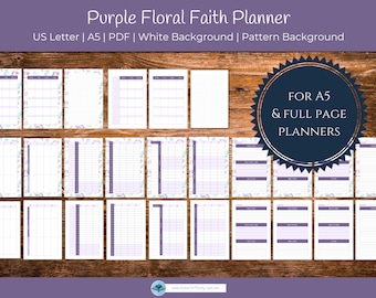Purple Floral Faith Planner, Printable