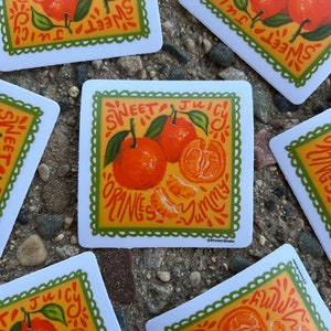 Oranges Fruit Sticker, Weatherproof Matte Vinyl Sticker