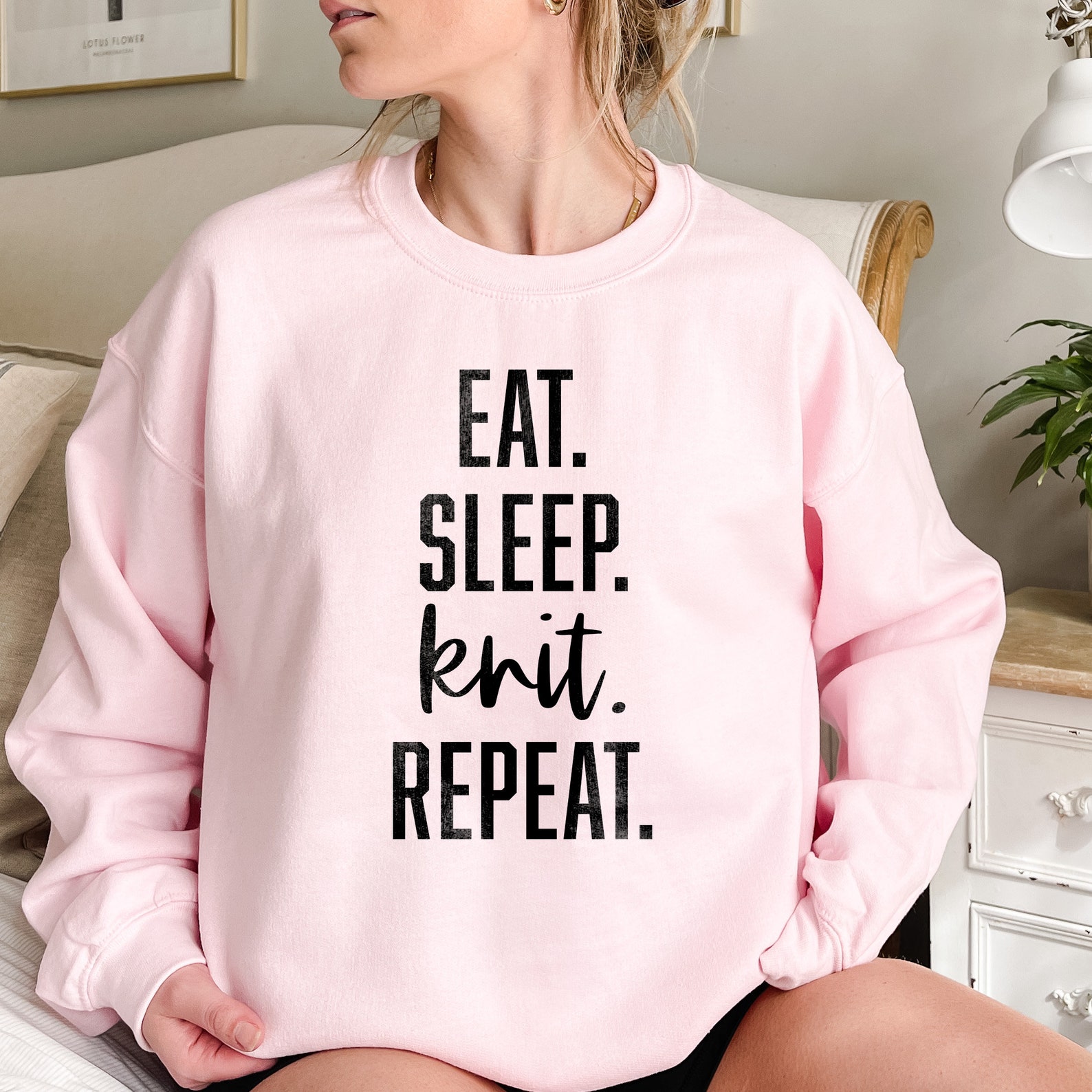 Eat Sleep Knit Repeat Knitter Gift Idea Knitting Lover Etsy