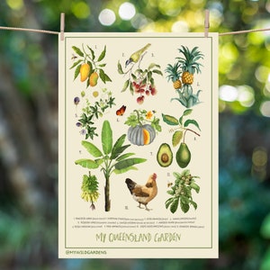 My Queensland Garden tea towel