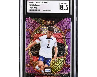 2022-23 Panini Select FIFA 62 Gio Reyna Purple Mojo CGC 8.5