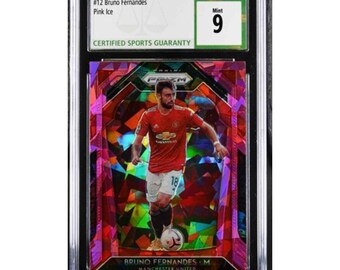 2020 Panini Prizm Premium League 12 Bruno Fernandes Pink Ice CSG 9