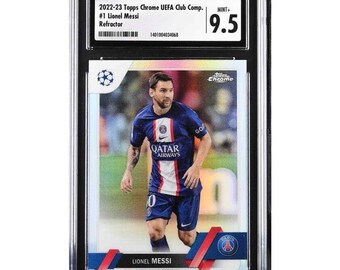 2022 Topps Chrome UEFA Club Competitions 1 Lionel Messi Refractor CGC 9.5