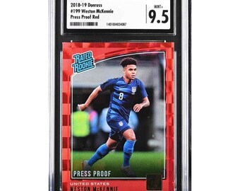 2018 Panini Donruss 199 Weston Mckennie Press Proof-Red RC CGC 9.5