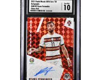 2020 Mosaic UEFA Euro 2020 Auto Mosaic BF Bruno Fernandes Red Fluorescent CSG 10