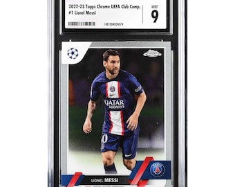 2022 Topps Chrome UEFA Club Competitions 1 Lionel Messi CGC 9
