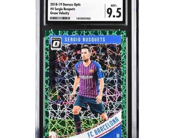 2018 Panini Donruss 4 Sergio Busquets Optic-Green Velocity CGC 9.5