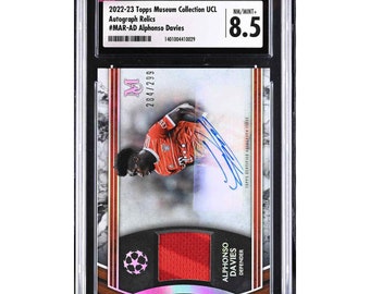 2022-23 Museum Collection UCL Autograph Relics Alphonso Davies CGC 8.5