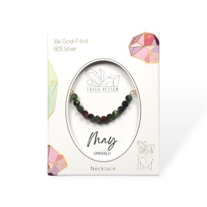 May Birthstone Necklace, Birthday Gift, Dainty Everyday Necklace, Bridesmaid Gifts, Emerald Necklace, Handmade Sterling Silver Jewelry Gift