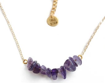 Amethyst Birthstone Necklace: Handmade Sterling Silver February Jewelry