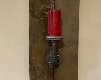 Rustic, Industrial style candle holder, wood sconces, wall sconces, country decor, farm house wall decor, pallet wood sconce