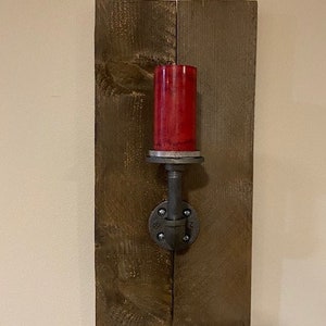 Rustic, Industrial style candle holder, wood sconces, wall sconces, country decor, farm house wall decor, pallet wood sconce
