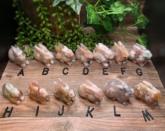 Flower Blossom Agate Rabbit - You Choose