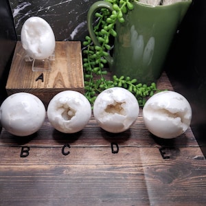 White Druzy Agate Sphere or Egg - You Choose