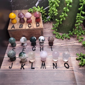 You Choose 1.5 inch Mushroom - Mookaite, Moss Covered Agate, Light Fluorite