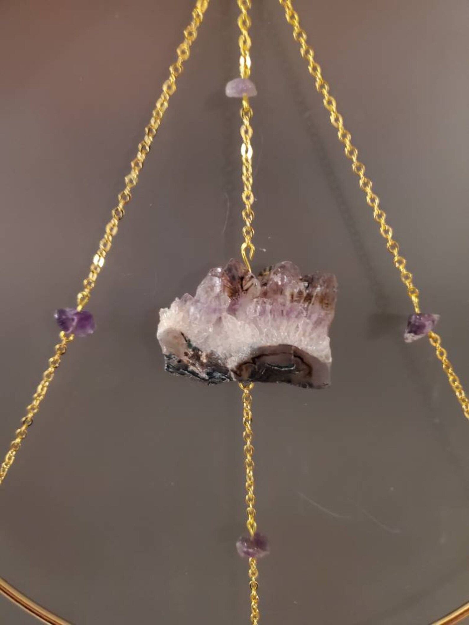 Crystal Pyramid Suncatcher Amethyst main image 0