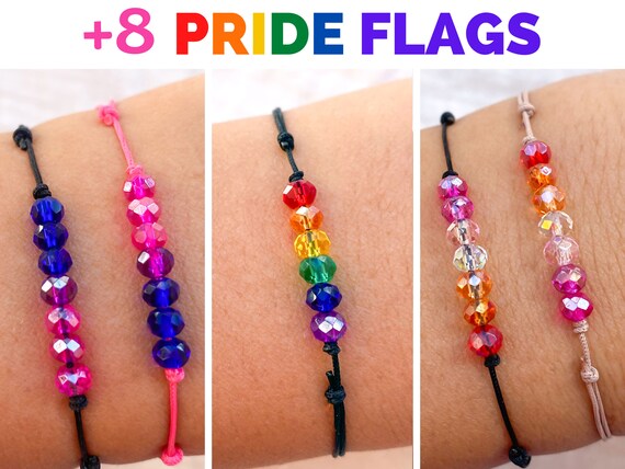 Pride Flag Bracelets Subtle Lesbian Bisexual Asexual pic