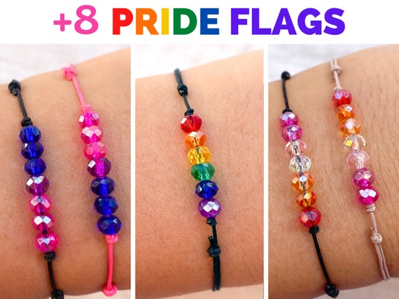 Pride Flag Bracelets Subtle Lesbian Bisexual Asexual pic