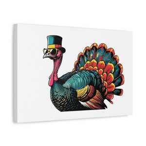 Funny Turkey Canvas Wall Art, Thanksgiving Decor, Vibrant Canvas, Quirky Home Decor, Holiday Gift for Turkey Lovers, Festive Wall Art