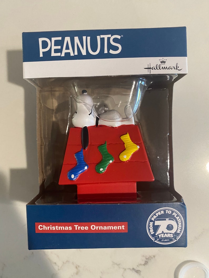 Hallmark Peanuts Snoopy on Dog House Christmas Tree Ornament Etsy