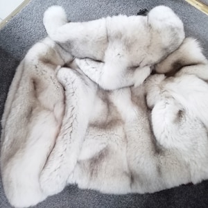 Awesome Reversible Arctic Blue Fox Fur Lined Hooded Men&#39;s Leather Coat / Jacket
