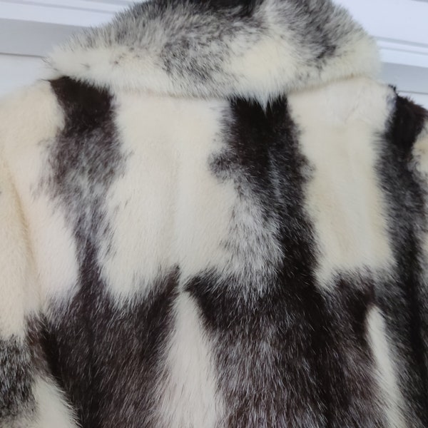 Beautiful Soft Real Cross Mink Fur Coat / Jacket Size M, 8 / 10 / 12