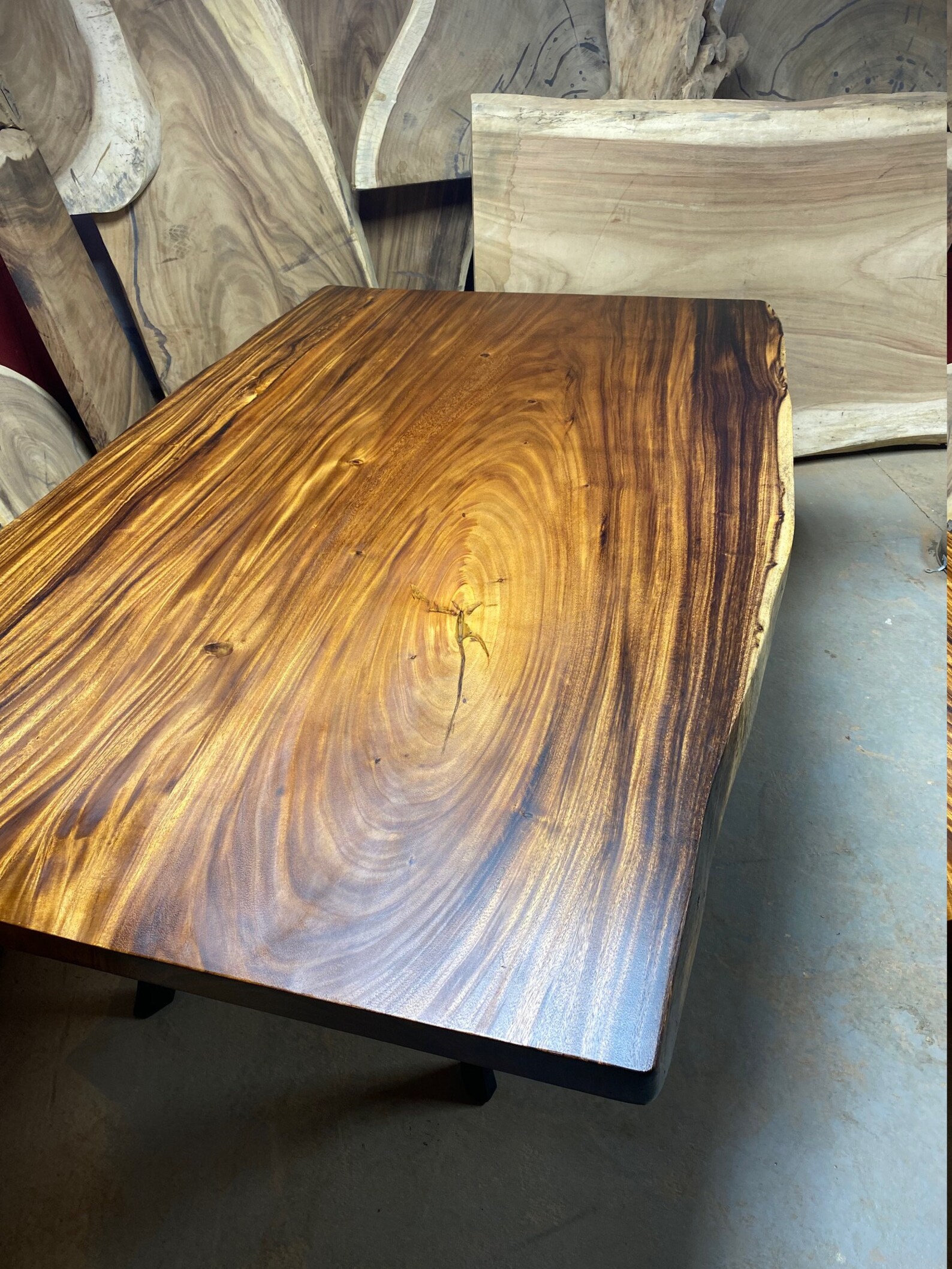 4' X7' Live Edge Monkey Pod Dining Table Etsy