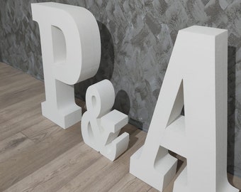 Letras de poliestireno Letras gigantes Letras grandes independientes Letras iniciales Carta para ordenar Letra de monograma Letras de base de mesa Letreros gigantes