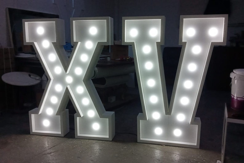 Set of Light up Letter/number XV Marquee Letter 2PCS Led Lamp Etsy