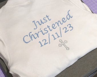 Personalised Christening Sleepsuit: Embroidered Cotton Outfit