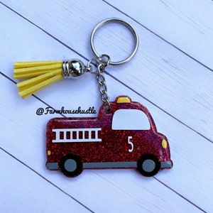 Firetruck keychain, First Responder Keychain, Key Accessories