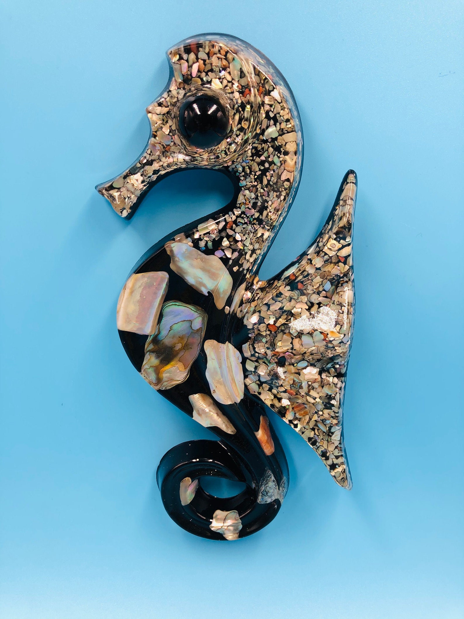 Vintage Seahorse Wall Art Wondermold Abalone Shell Seahorse Etsy