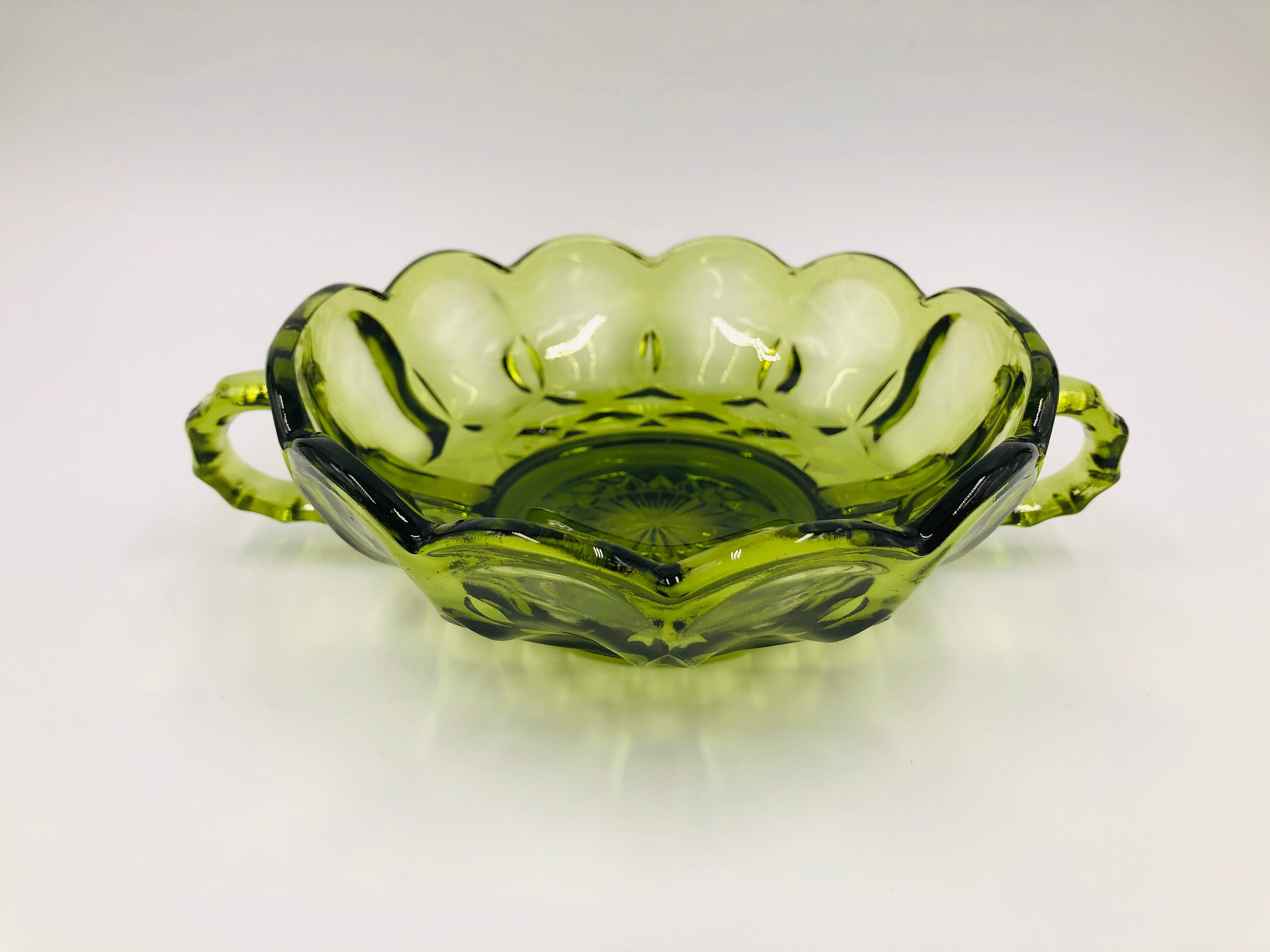 Avocado Green Glass Candy Dish Vintage Green Bowl with Etsy