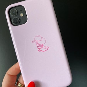 COWGIRL CASE - pink tough phone case, cowboy boot and hat on a simple pink background | shiny exterior | perfect gift idea | made in the U.K