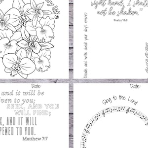 Scripture Doodle Art Journal for Kids and Adults, Faith Devotional Bible Verse Coloring Writing Drawing Prompts, PDF Printable Book Pages