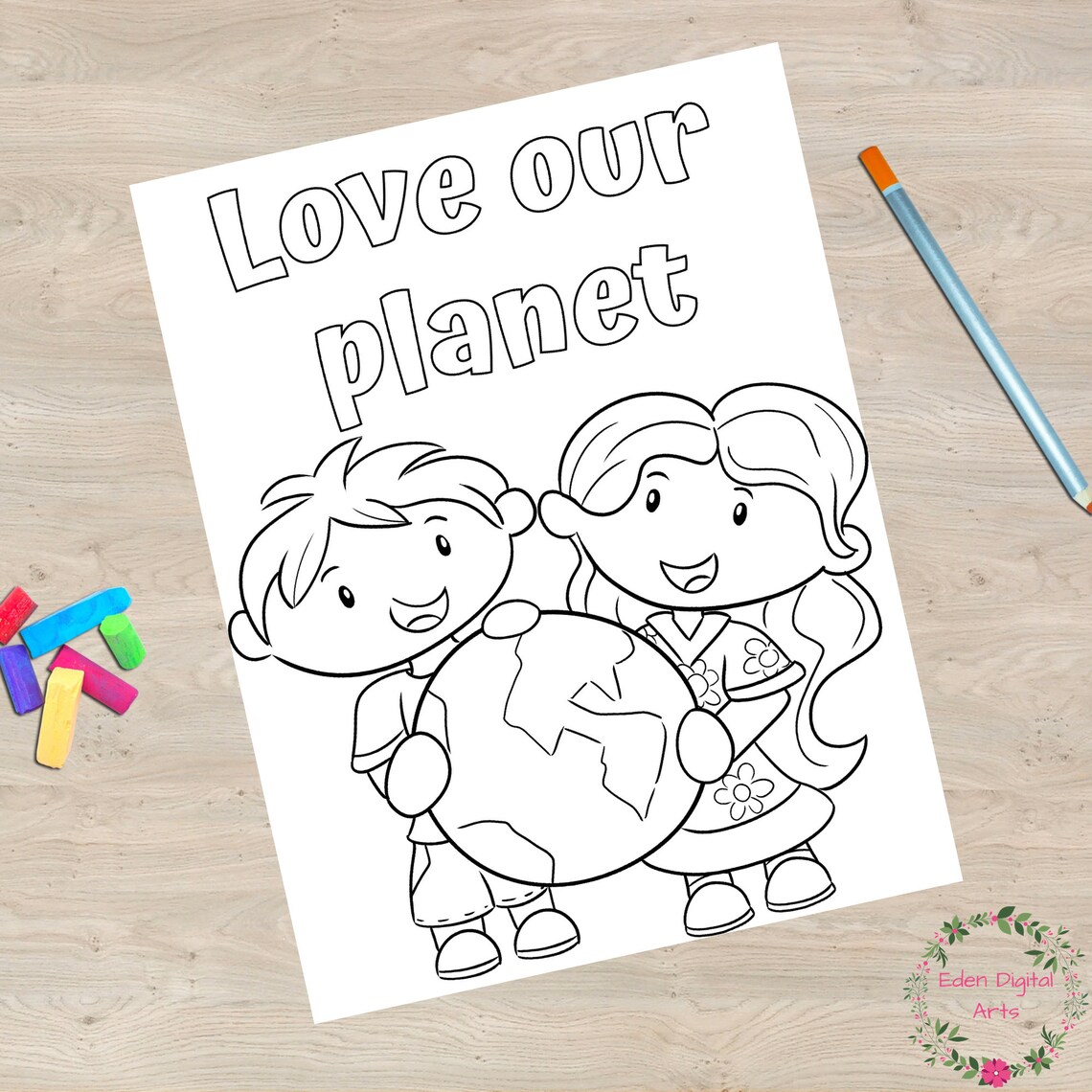 Ecology Earth Day Coloring Pages for Kids Printable Activity | Etsy