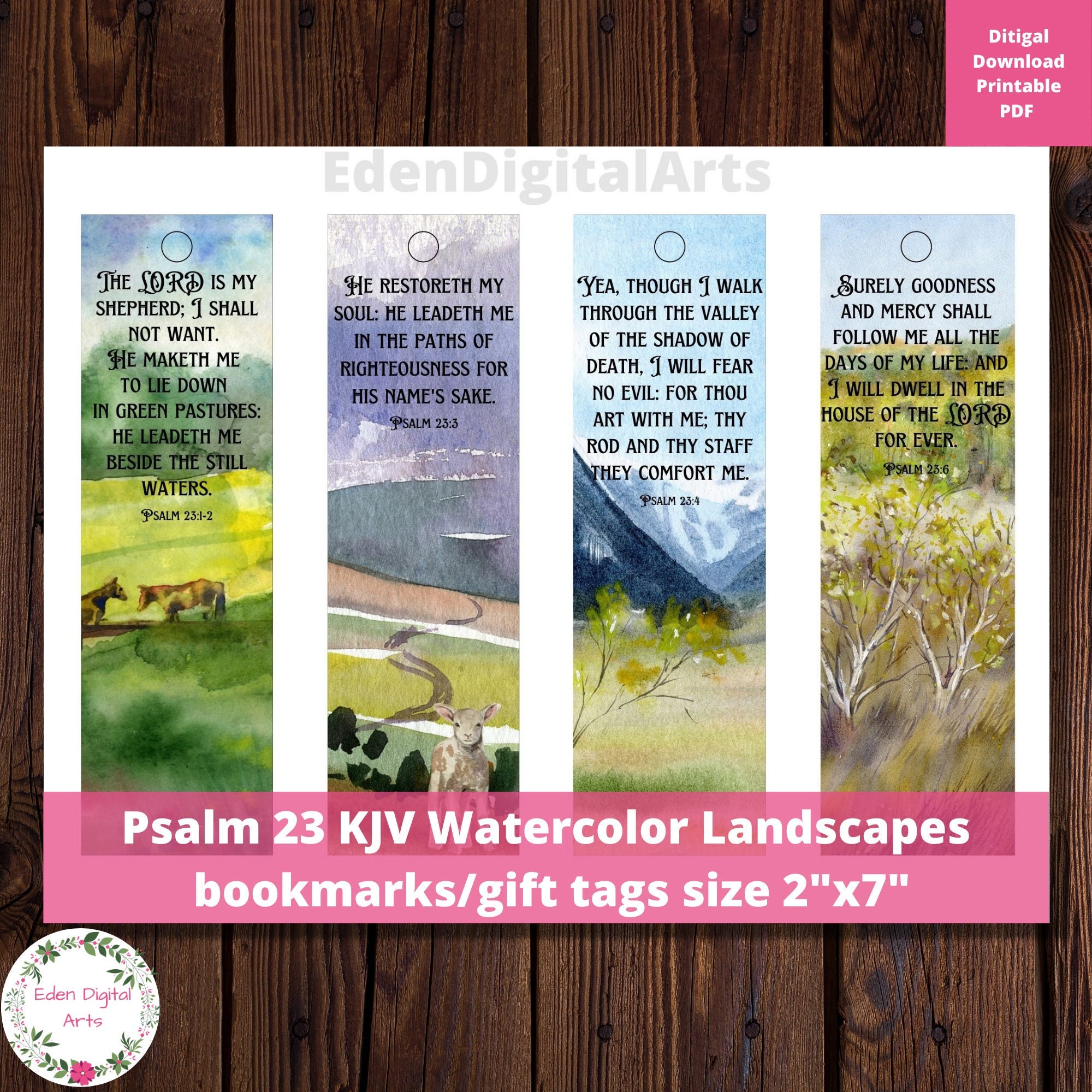 Psalm 23 KJV Bible Verses Bookmarks for Men & Women Christian - Etsy