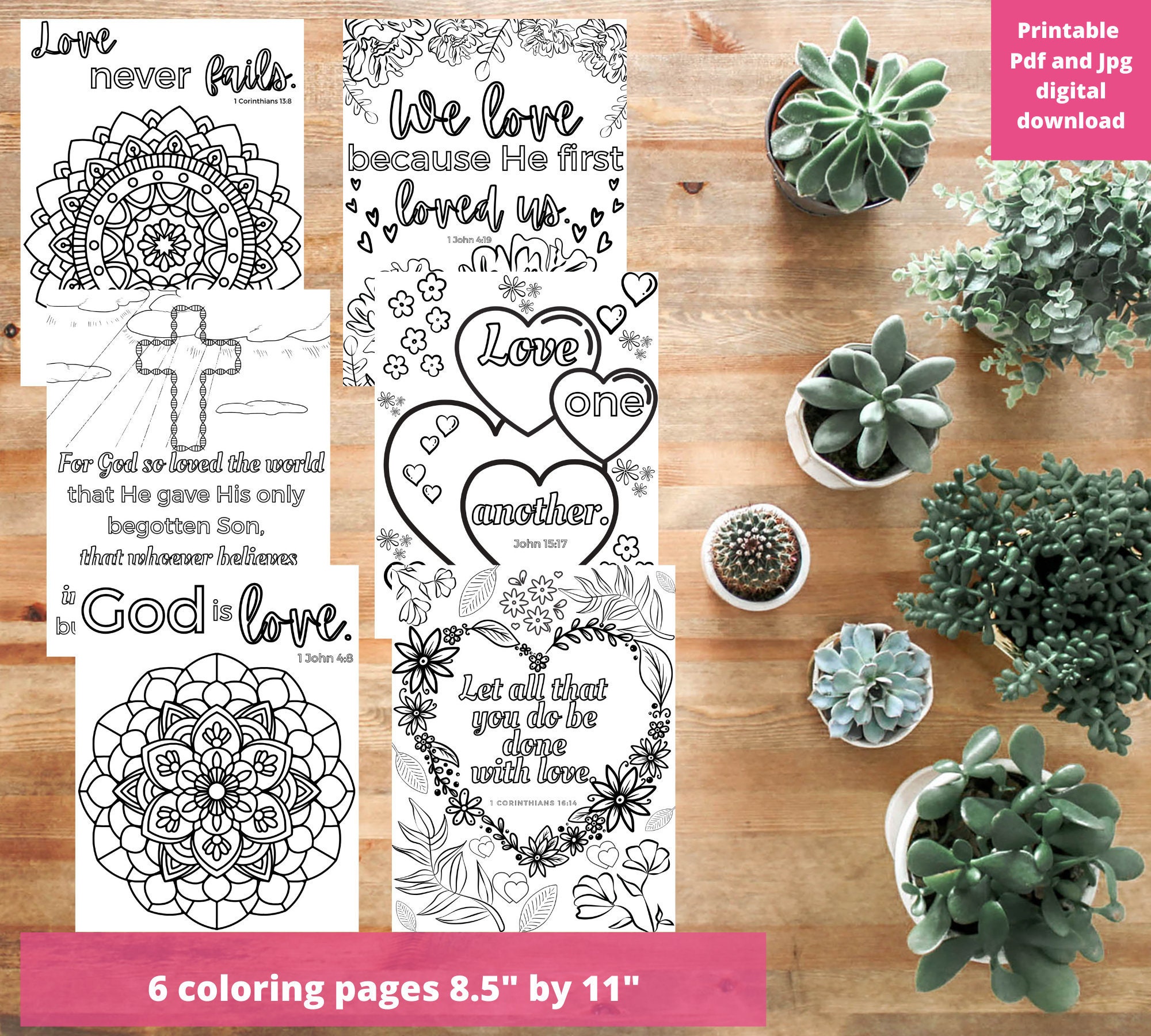 Love Bible Verses Printable Coloring Pages Color and Memorize - Etsy