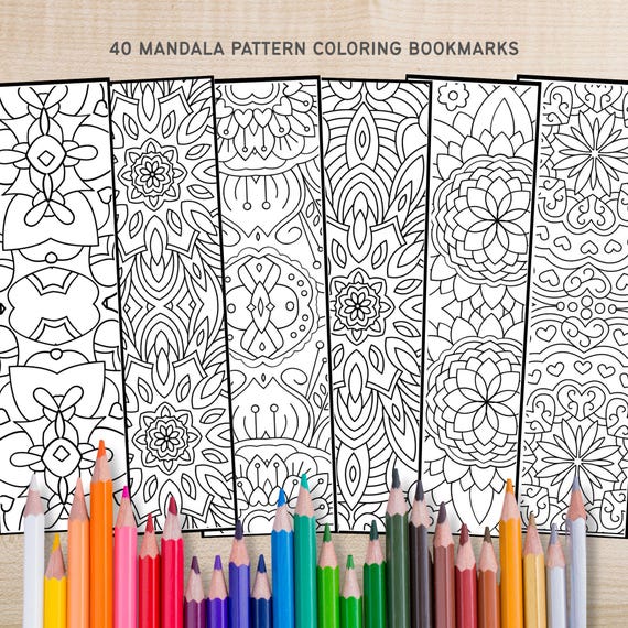 40 Mandala Coloring Bookmarks Mindful Craft for Kids Calm Classroom Activity Self Care Gift Book Club Coloring Book Lover Gift Party Favor