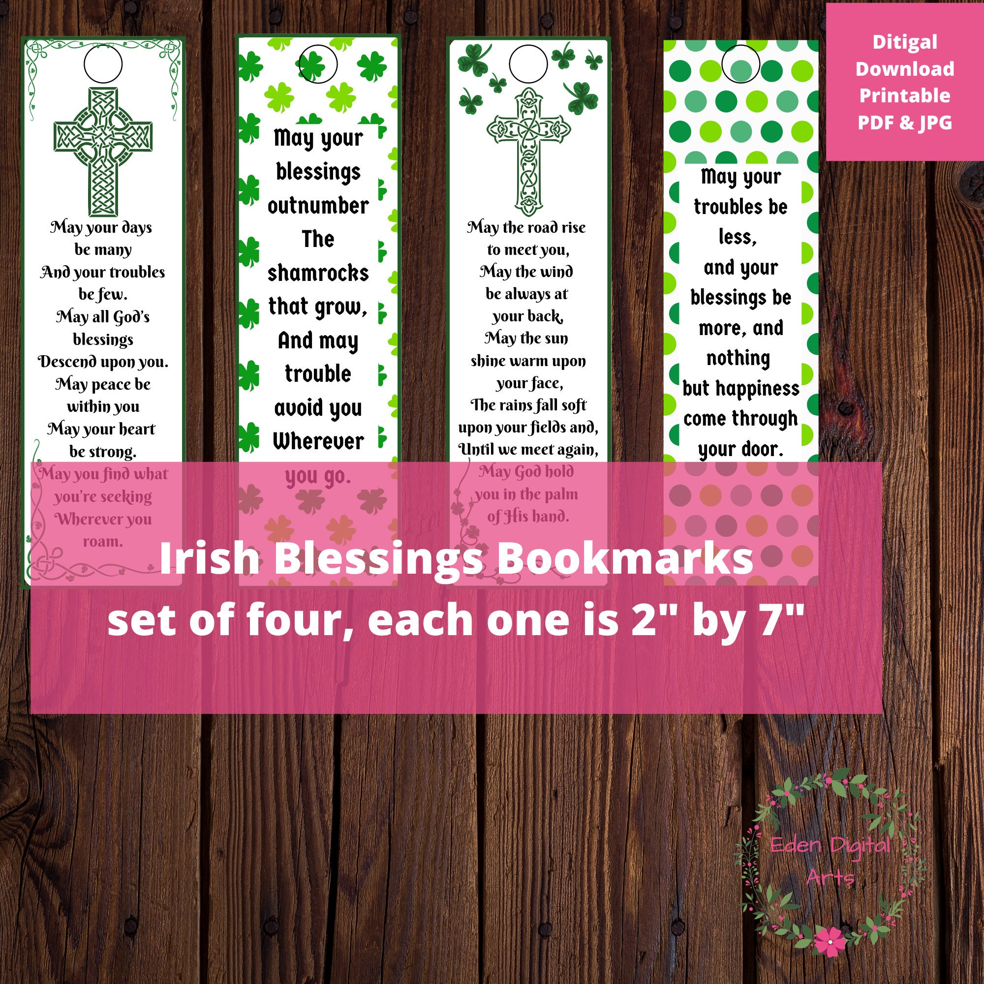 Old Irish Blessings Printable Bookmarks Celtic Cross Prayer | Etsy Ireland