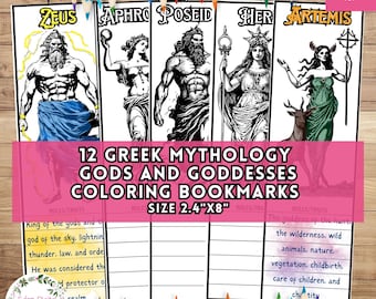 Goden uit de Griekse mythologie Kleurplaten Activiteiten Bladwijzers, Klas Thuisonderwijs Mythologie Leren Knutselen