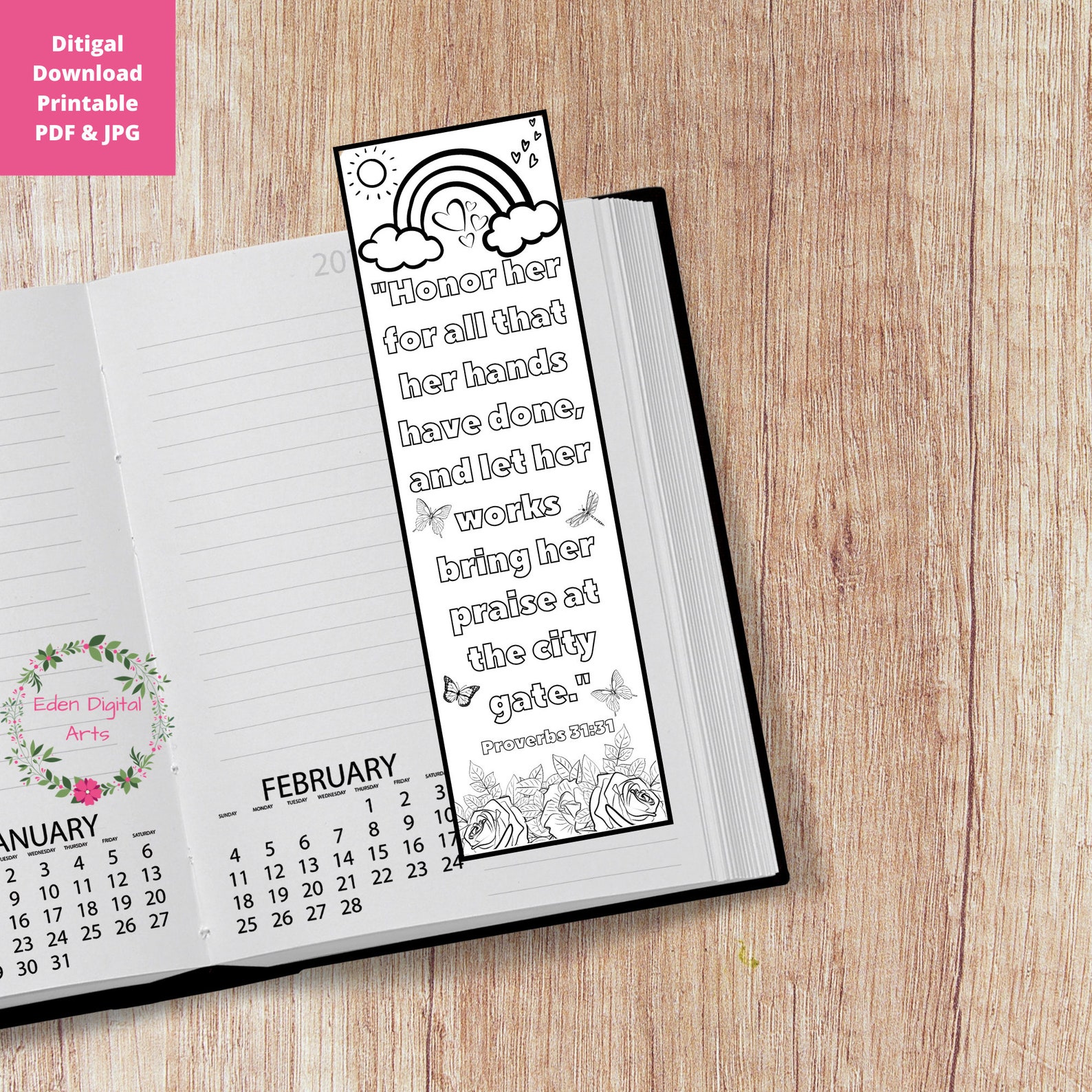 Coloring Bookmarks Bible Proverbs 31 Printable Scripture | Etsy