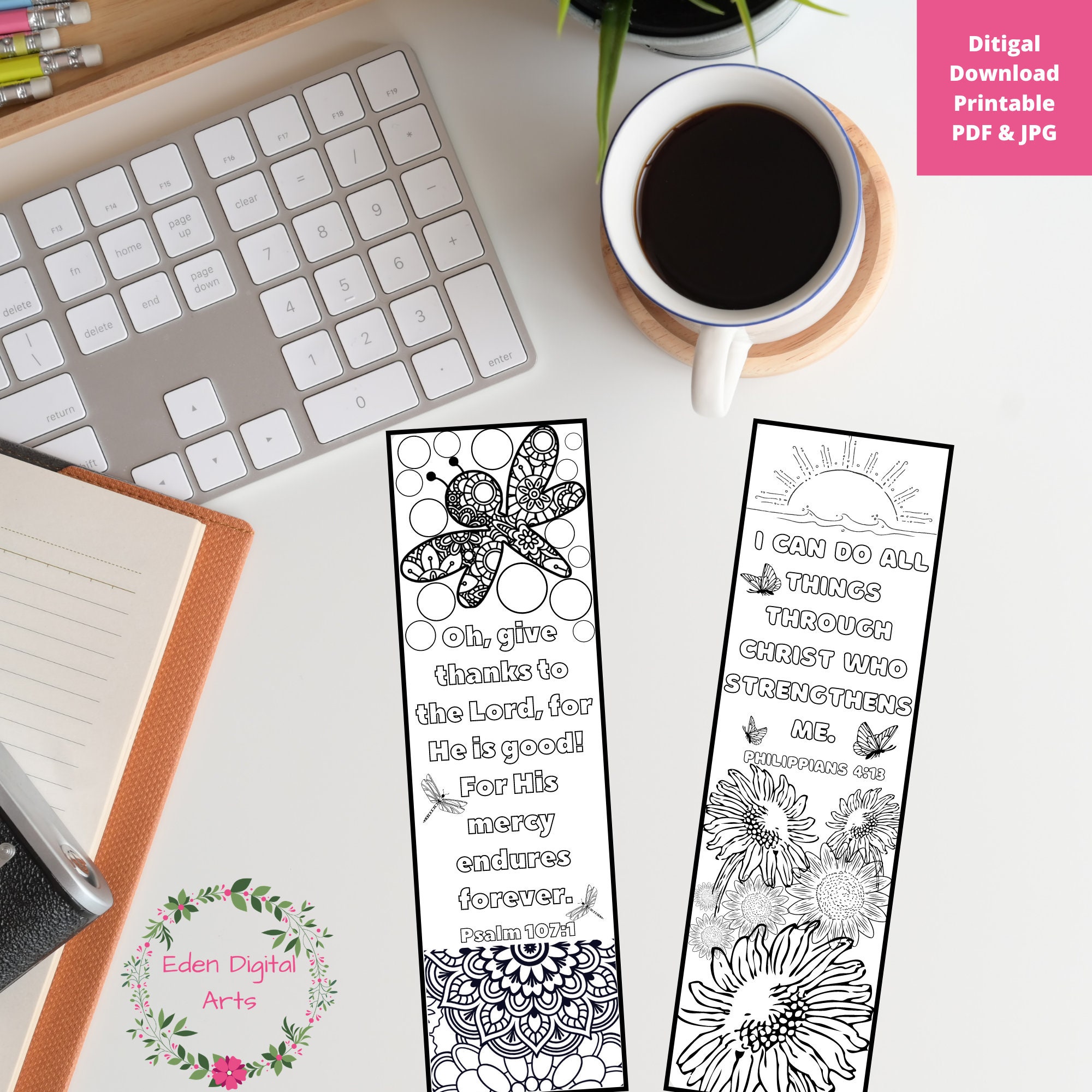 Coloring Bible Verses Bookmarks Printable Scripture Coloring - Etsy