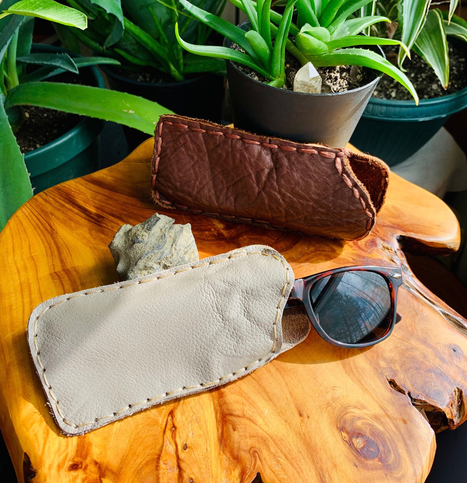 Genuine Leather Soft Sunglasses Case Eyeglasses Holder Etsy