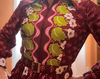 Original 1970s Vintage Oscar De La Renta Boutique Dress