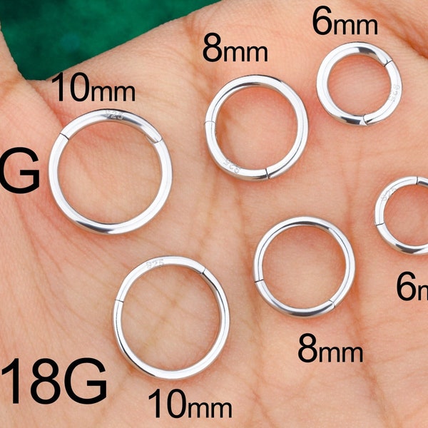 16G/18G Kolczyk do chrząstki/Srebrny kolczyk do przekłucia helisy/Kolczyk z segmentem zawiasowym/Przegroda nosowa/Kolczyk do nosa/Kolczyk Daith/Kolczyk do muszli/Biżuteria tragus