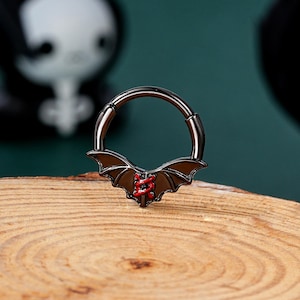 16G Bat Wings Septum Ring/Septum Jewelry/Septum Piercing/Daith Earring/Cartilage/Helix Hoop/1PCS/Danity Earring/Halloween Jewelry/Gift