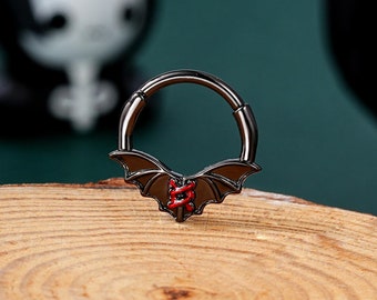 16G Fledermaus Flügel Septum Ring/Septum Schmuck/Septum Piercing/Daith Ohrring/Knorpel/Helix Hoop/1 STÜCK/Danity Ohrring/Halloween Schmuck/Geschenk